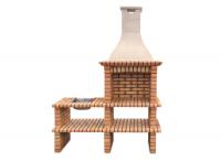 Ref. 114 toda em Tijolo - 175 cm x 57 cm x 220 cm, CxLxA | Grelhador 60 cm x 40 cm, CxL | 710 kg